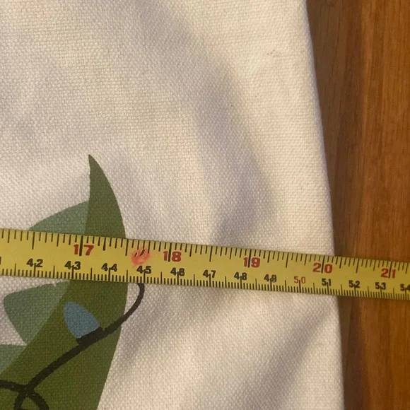 Holiday Christmas Bulb Dinosaur Canvas Cinch Sack Great Condition 20” W x 30” L - Picture 6 of 10